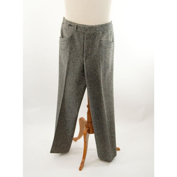 1970s men's tweed suit with elbow patches three piece suit with sweater vest - Picture 8 of 10